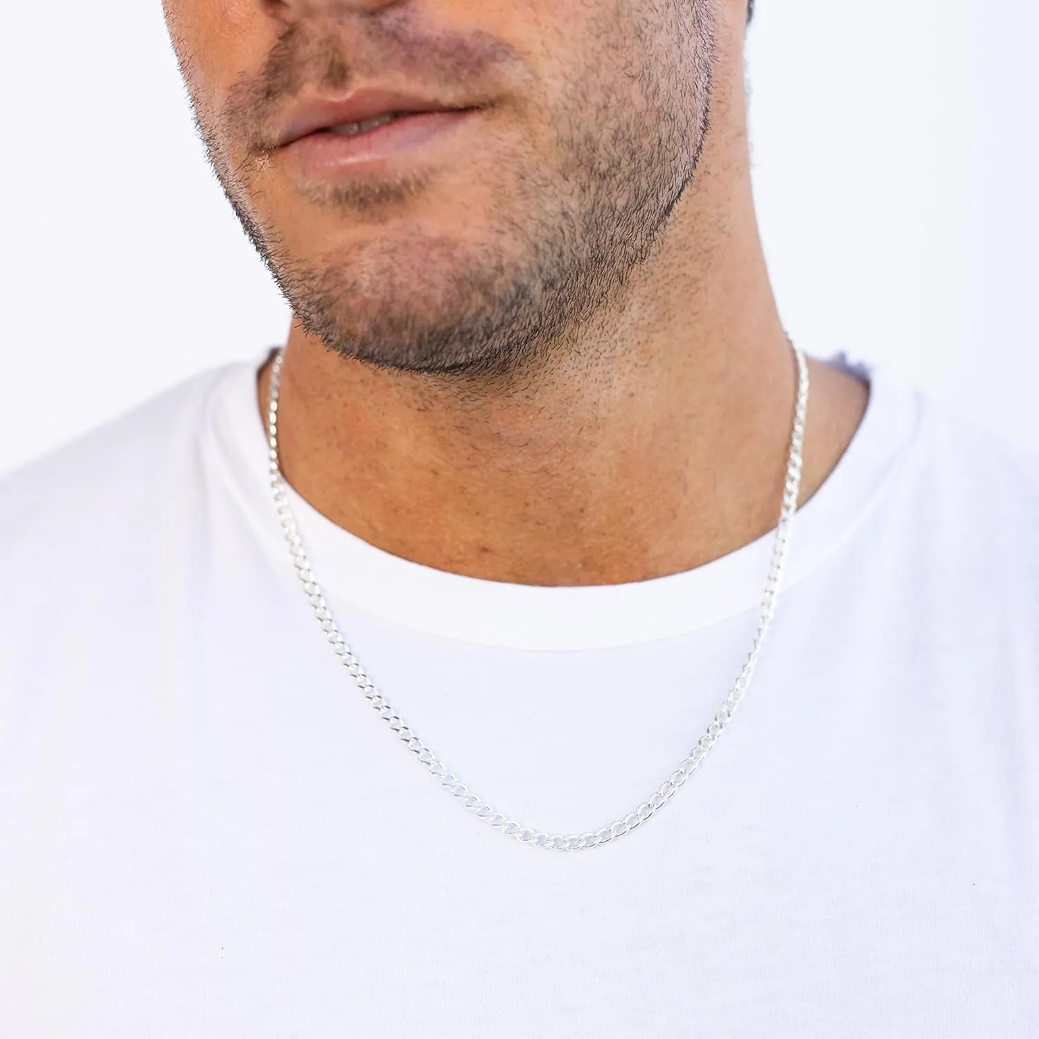 3/5mm 14K Real Gold/Real Silver Plated Cuban Chain for Men Boys, Stainless Steel Cuban Link Chain for Men Boys Sturdy Non-Fading Necklace Jewelery Gifts for Him 16/18/20/22/24 Inch
