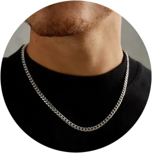 3/5mm 14K Real Gold/Real Silver Plated Cuban Chain for Men Boys, Stainless Steel Cuban Link Chain for Men Boys Sturdy Non-Fading Necklace Jewelery Gifts for Him 16/18/20/22/24 Inch