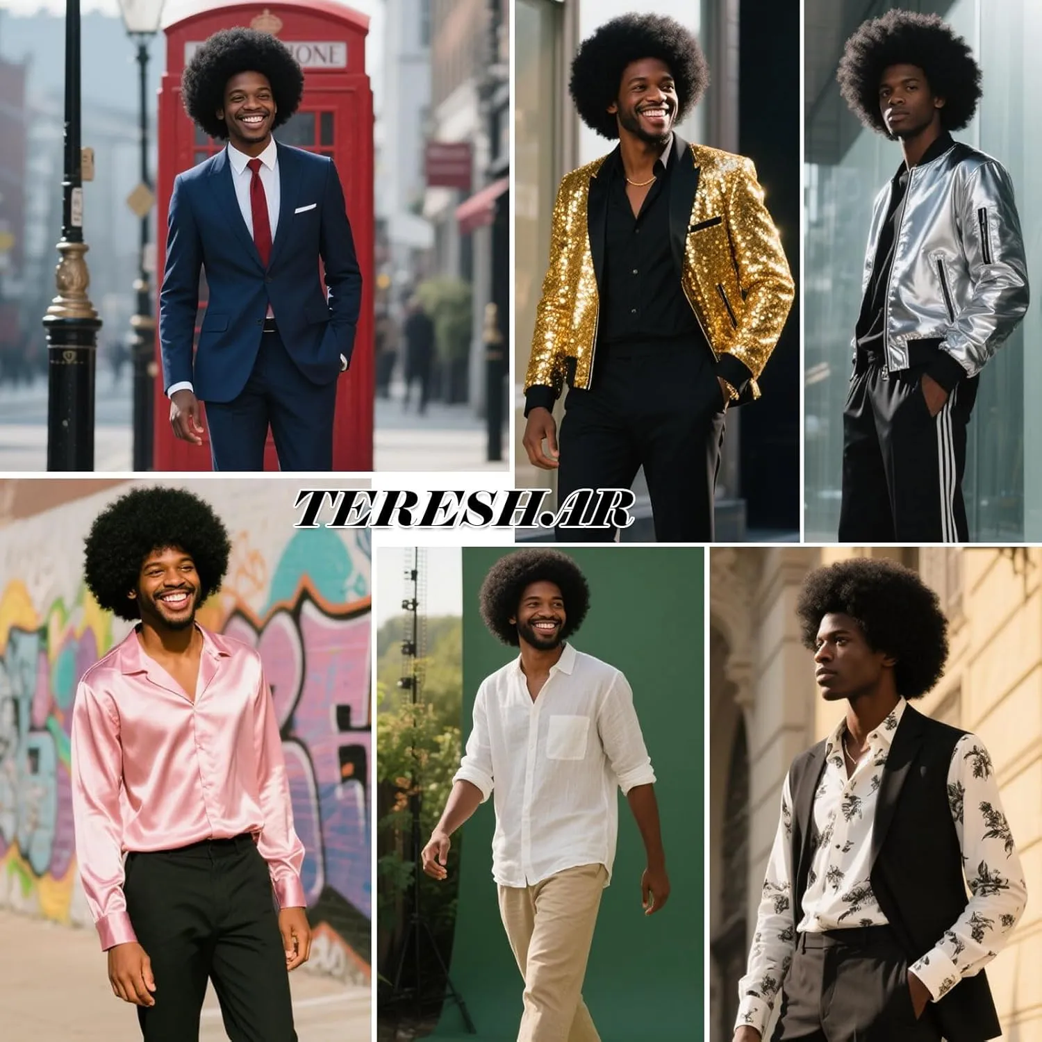 70s Afro Wigs for Men and Women Glueless Wear and Go Wig Fluffy Short Black Afro Curly Heat Resistant Synthetic Wigs for Hippie Disco Rock 70s 80s Party and Daily??Black??