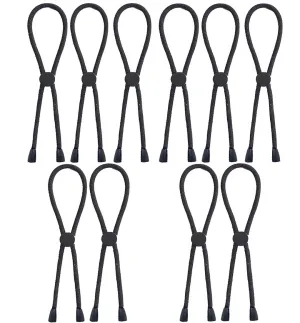 Adjustable Headband Hair Tie for Thick, Natural, Kinky & Curly Hair - Versatile for Afro Puff Ponytails, Buns, High Puffs, and Updos (Pack of 10)