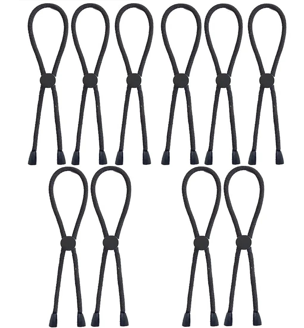 Adjustable Headband Hair Tie for Thick, Natural, Kinky & Curly Hair - Versatile for Afro Puff Ponytails, Buns, High Puffs, and Updos (Pack of 10)