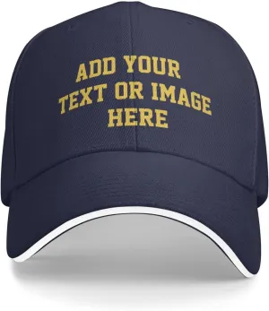 Custom Hats Add Photos/Logo/Text to Design Your Personalized Baseball Cap for Men & Women Adjustable