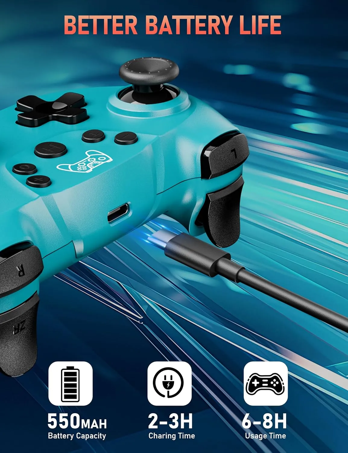 Diswoe Switch Pro Controller, Wireless Switch Controller for Switch/Lite/OLED, Bluetooth Gaming Controller with Hall Effect Joystick, Controller for PC/Android Phone with Gyro Sensor Turbo Vibration