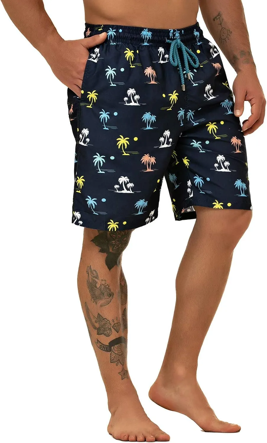 KAILUA SURF Big and Tall Mens Swim Trunks, 9" Mens Designer Bathing Suit Boardshorts