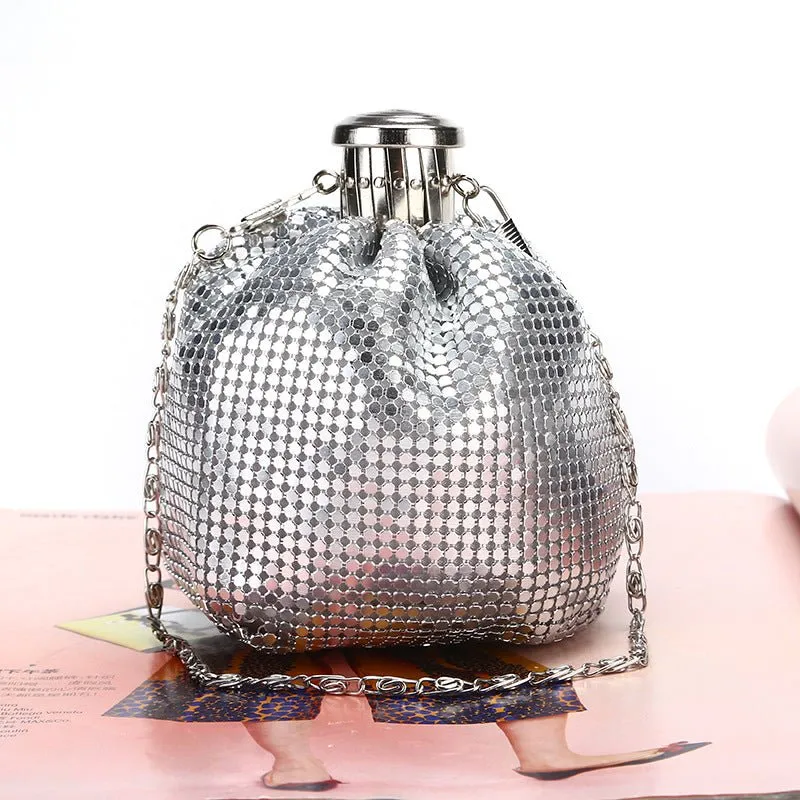 Luxy Moon Kettle-shaped Sequined Evening Clutch Bag