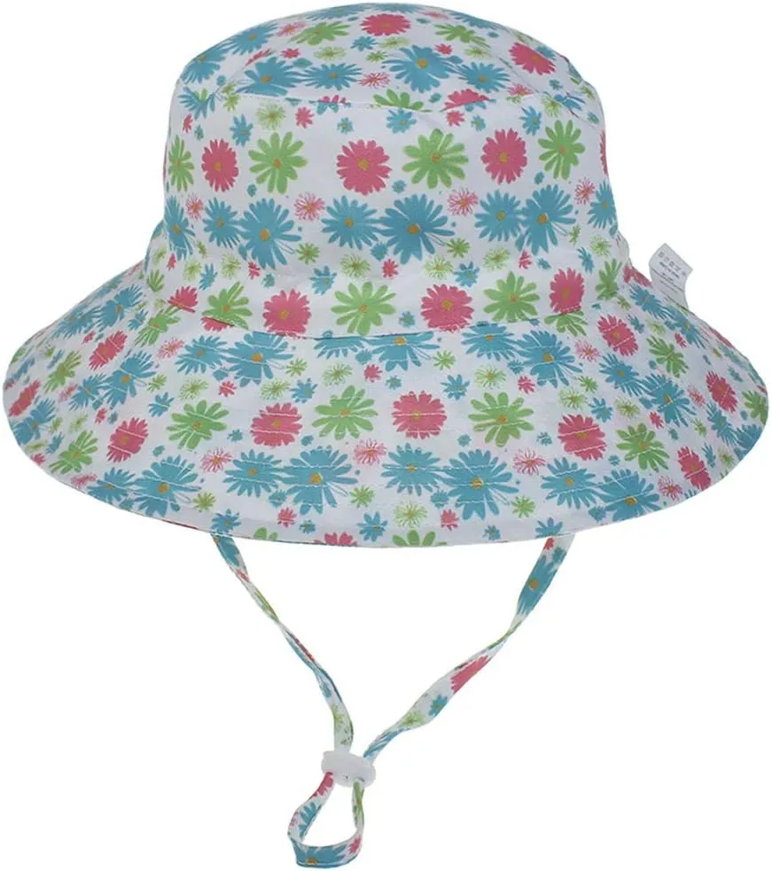 MaxNova Baby Sun Hat Toddler Summer UPF 50  Baby Girl Bucket Hat Wide Brim Beach Hats for Baby Boys 0-7 Years 2pack