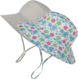 MaxNova Baby Sun Hat Toddler Summer UPF 50  Baby Girl Bucket Hat Wide Brim Beach Hats for Baby Boys 0-7 Years 2pack