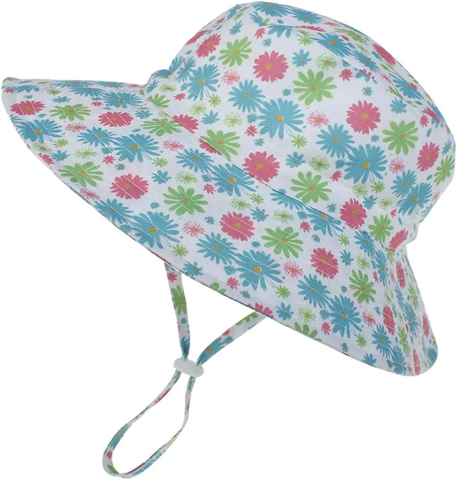 MaxNova Baby Sun Hat Toddler Summer UPF 50  Baby Girl Bucket Hat Wide Brim Beach Hats for Baby Boys 0-7 Years 2pack