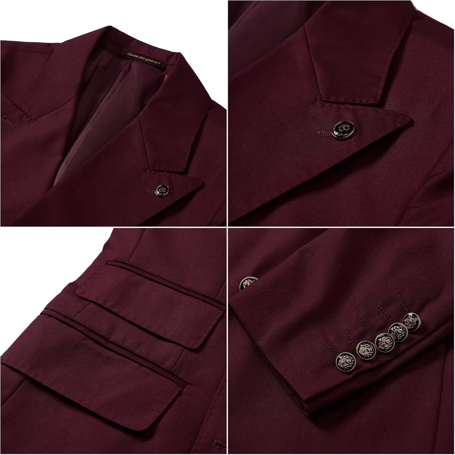 Men's Slim Fit 2 Piece Suit Double Breasted Business Wedding Prom Tuxedo Suits Blazer & Pants Set??