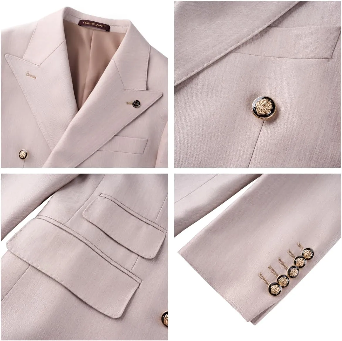 Men's Slim Fit 2 Piece Suit Double Breasted Business Wedding Prom Tuxedo Suits Blazer & Pants Set??