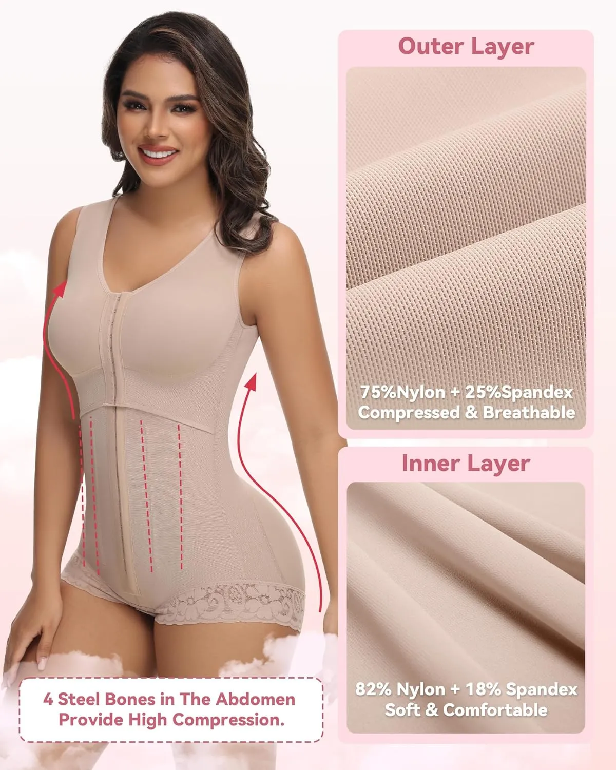 SHAPSHE Fajas Colombianas Moldeadoras BBL Post Surgery Stage 2/3 Body Shaper Tummy Control High Compression Garment Shapewear