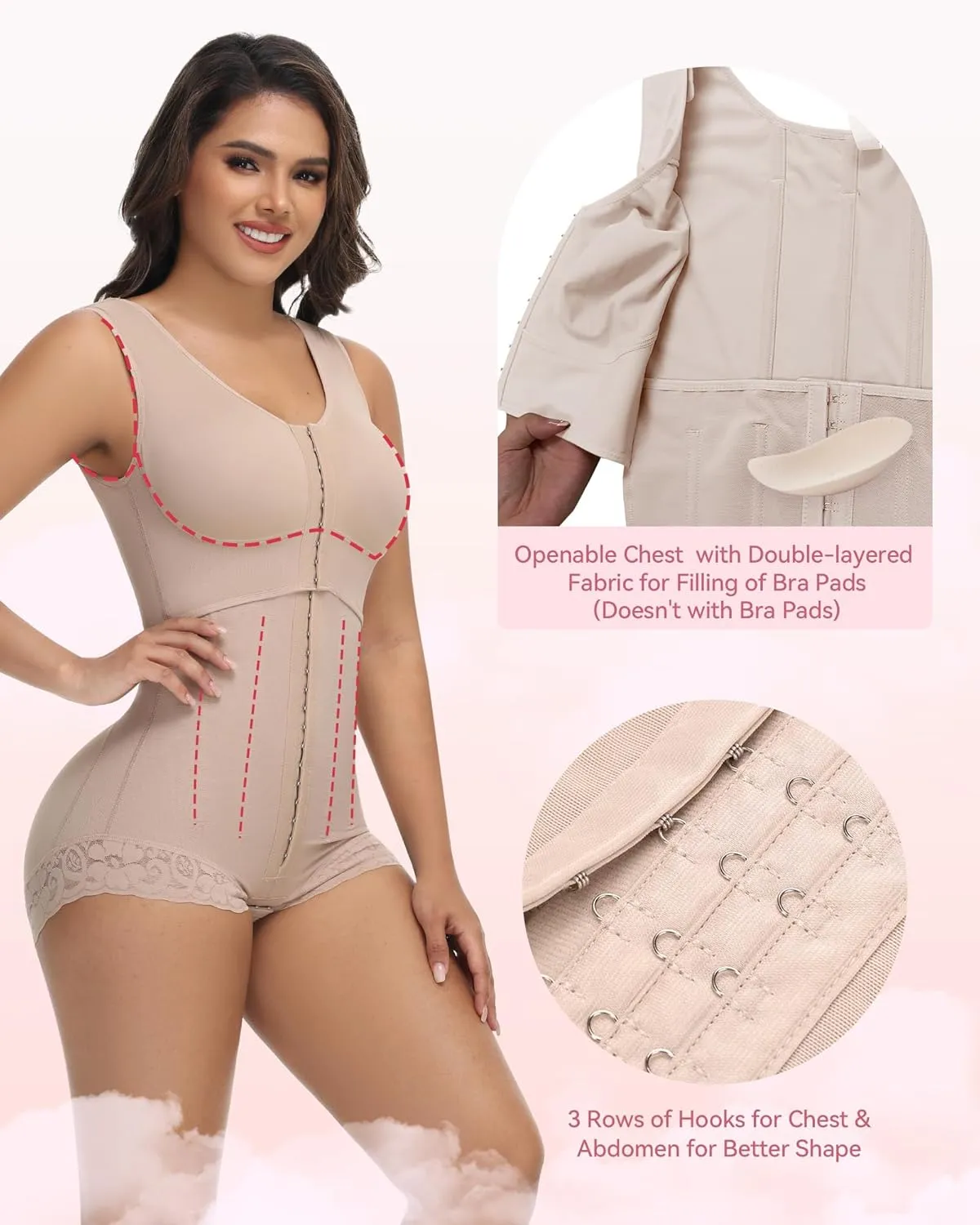 SHAPSHE Fajas Colombianas Moldeadoras BBL Post Surgery Stage 2/3 Body Shaper Tummy Control High Compression Garment Shapewear
