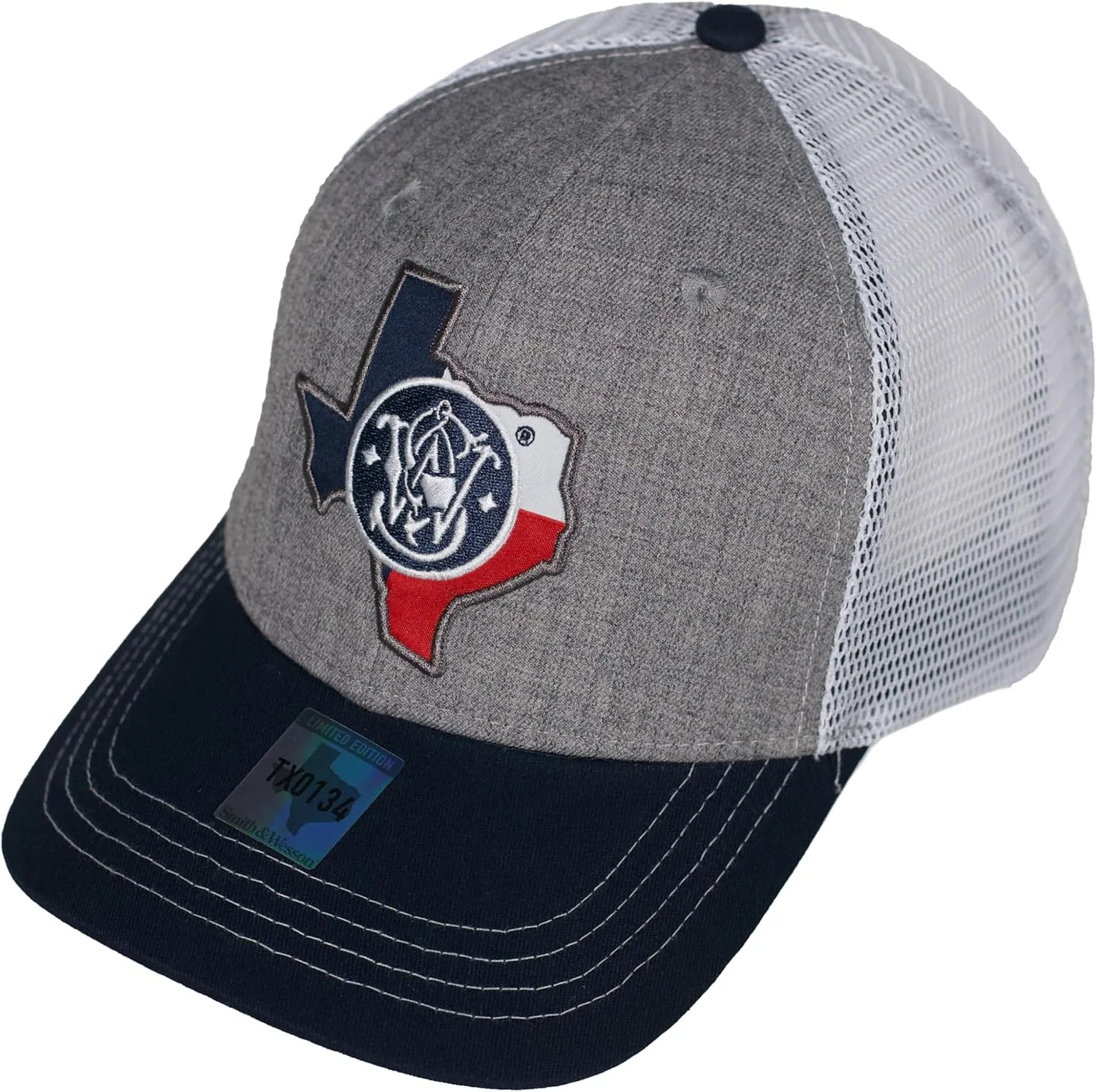 Smith & Wesson? Officially Licensed Men's Trucker Hat, Adjustable Snapback, 6-Panel Mesh Baseball Cap, One Size Fits Most