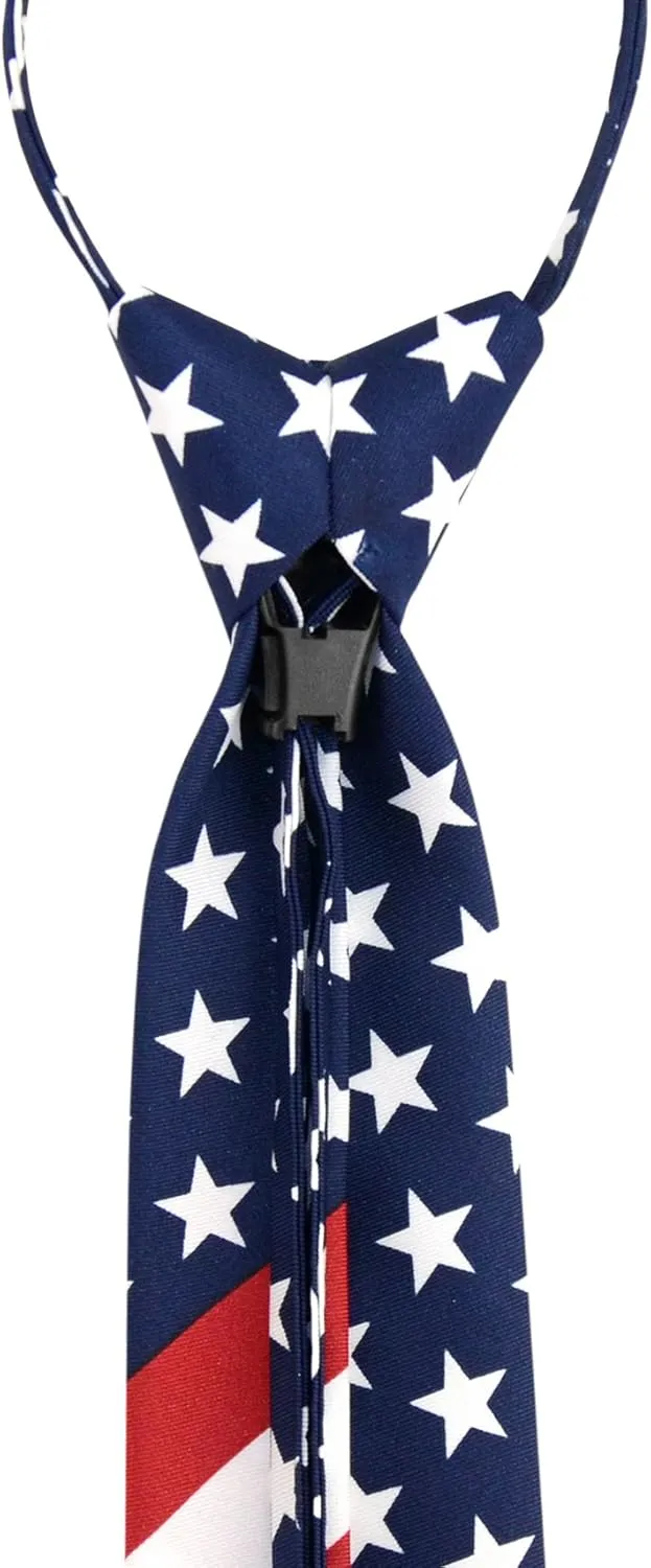 Vesuvio Napoli PreTied Men's Necktie Solid Color Mens Adjustable Zipper Neck Tie
